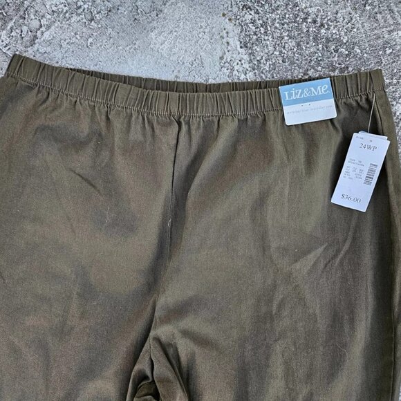 Liz & Me Women Pant Green Stretch Trouser Size 24W Petite NWT $36 - Picture 4 of 9